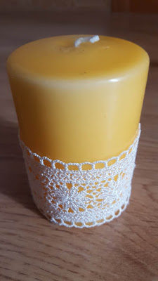 Lace edged candles Lace edged candles