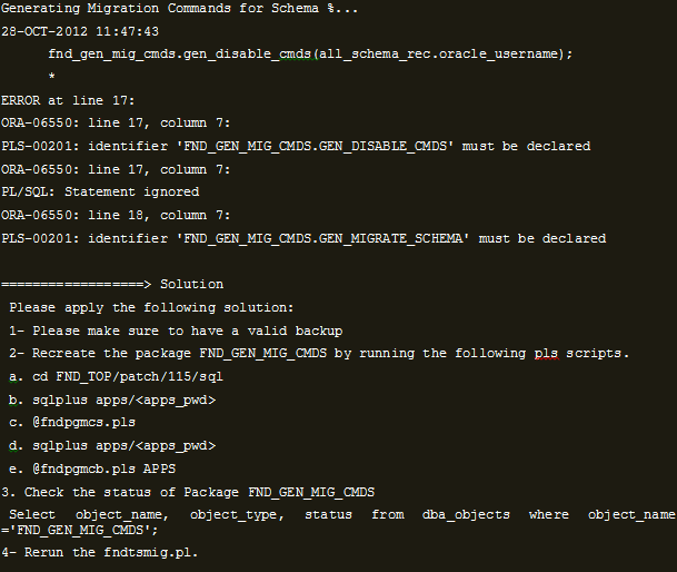 Oracle DBA Scripts OATM Migration A Part Of R12 Upgrade