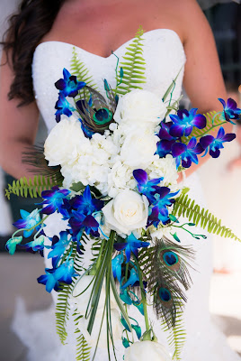 peacock wedding bouquet