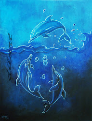painting acrylic dolphins canvas paintings