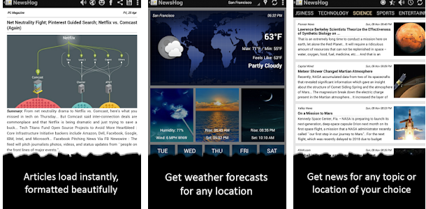تطبيق Google News & Weather.