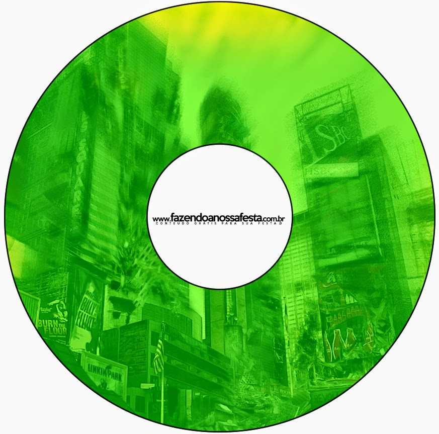 In Green, For Guys Party: Free Party Printables and Images. Free Printable CD Label.