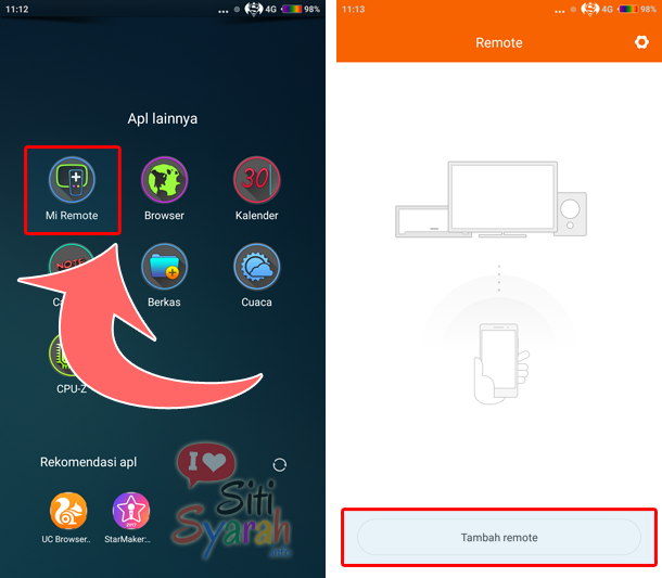 cara tambah remote tv di xiaomi