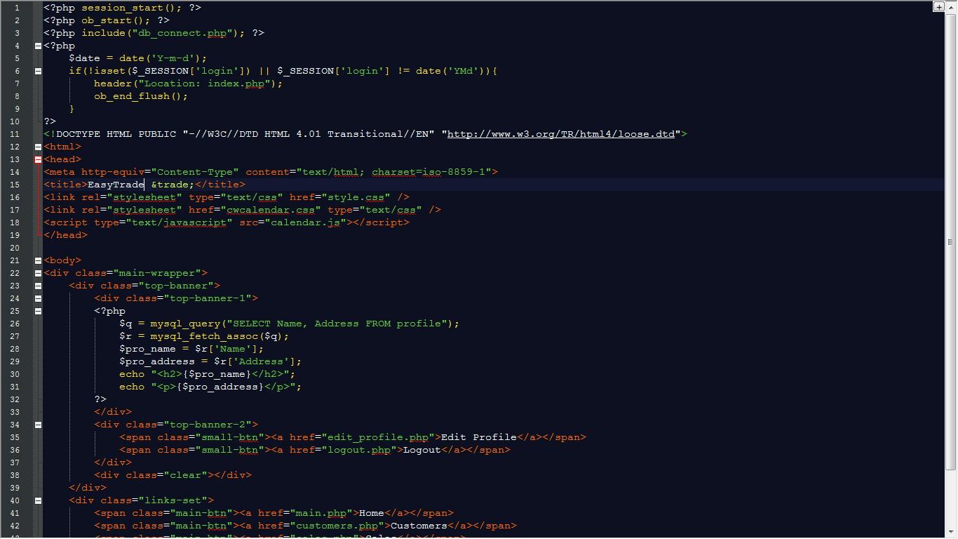 Page Header (header.php) PHP