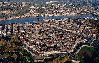 Vista aérea de Bayona, Francia