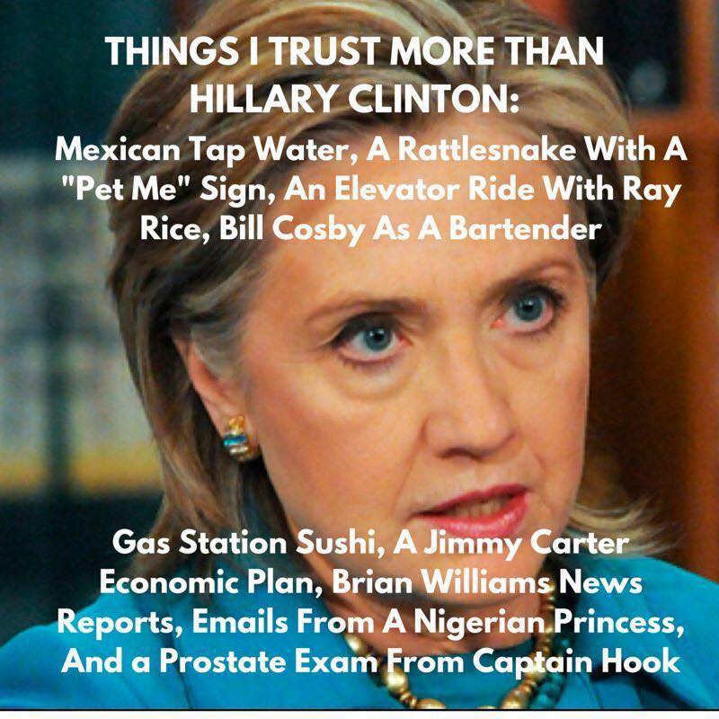 things i trust more than hillary clinton the burning platform