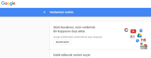 Tüm verilerinizi Google dışına aktarın