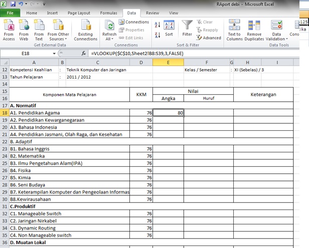 Cara Edit Aplikasi Raport Di Excel