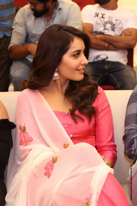 Raashi Khanna Stills At Tholi Prema Movie Success Meet