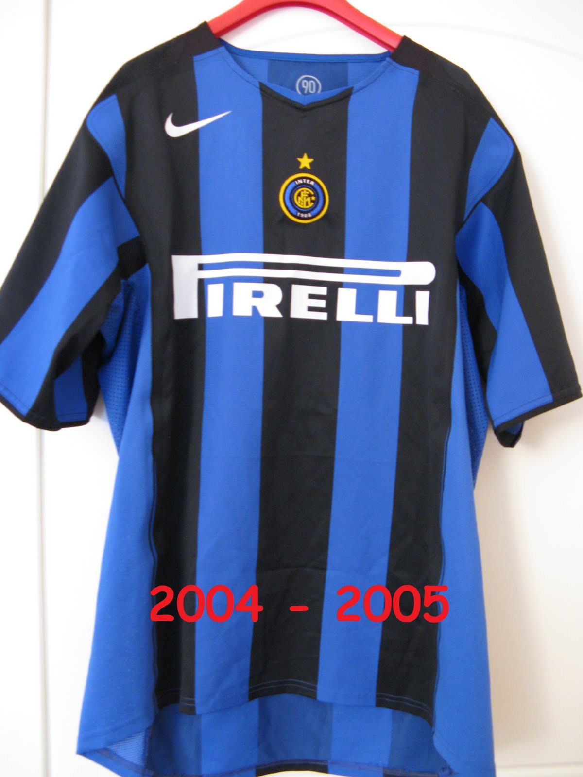 Maillot Inter Milan Domicile 2004-2005 Junior - Veron N°14 - Taille 10-11 Ans