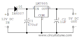 12v to 5v dc-dc converter circuit diagram | CircuitsTune