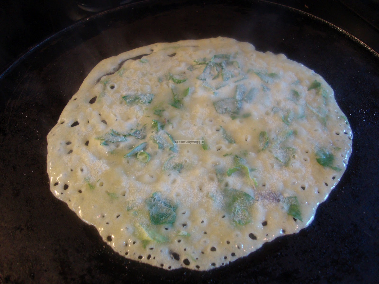 Tastefully Veggie Cornmeal Methi Dosa
