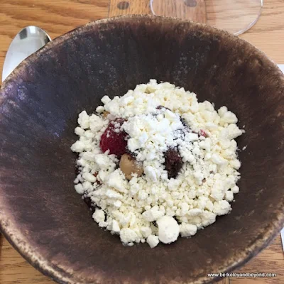 ice cream crumble at Chef's Table experience at Long Meadow Ranch in St. Helena, California