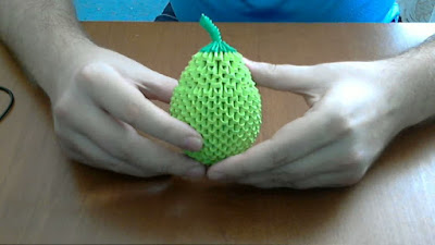 3D origami pear fruit