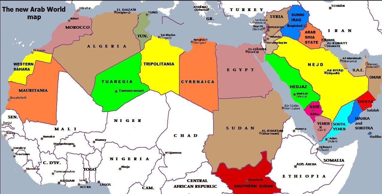 Карта мира арабские страны