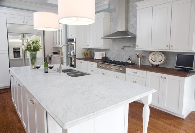 white marble kitchen countertops design ideas
