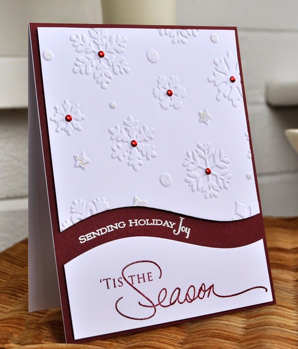 Inky Fingers: Embossed Christmas Card for Holly Jolly 