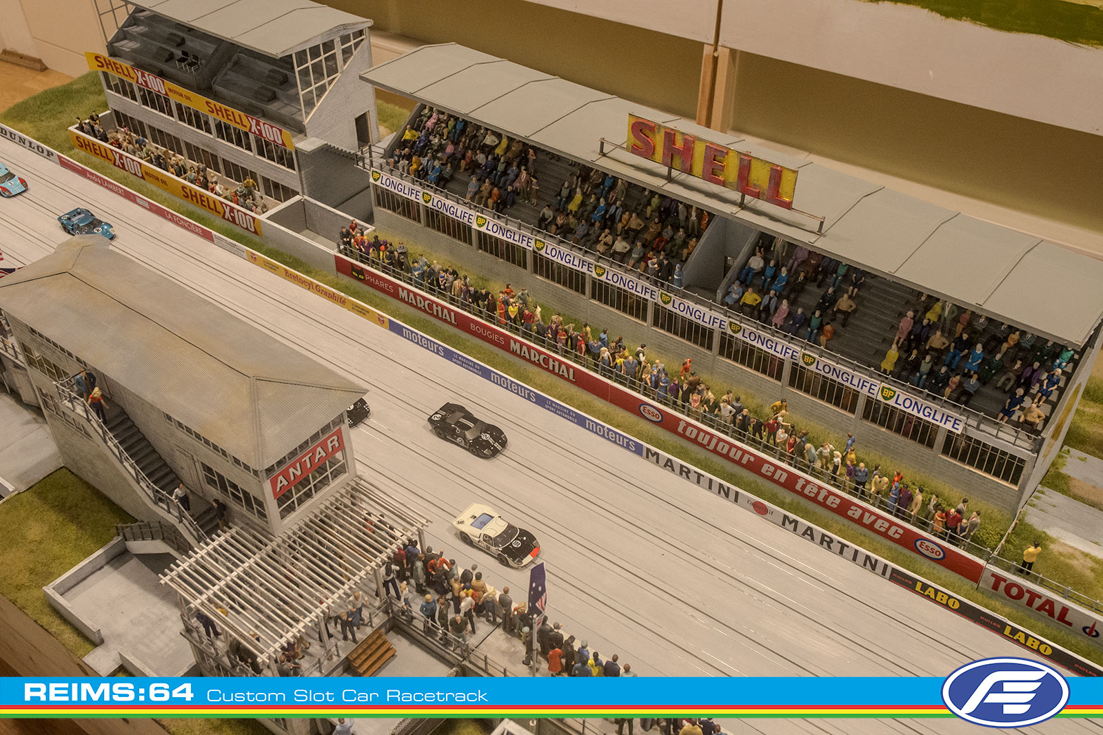 Reims 64 Custom H0 Slot Car Race Track Circuit Reims Gueux