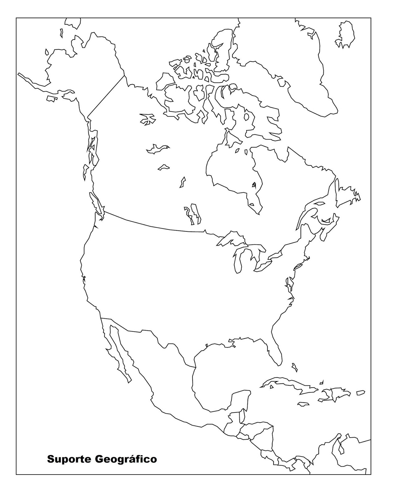 Mapa Mudo AmÉrica Do Norte