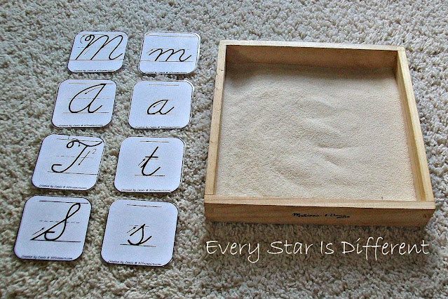 Cursive Letter Sand Tray Activity for Kids