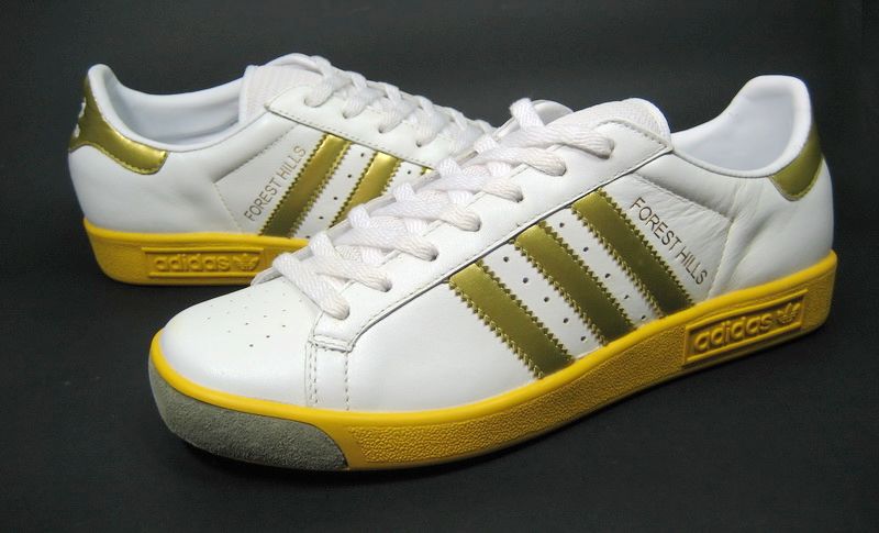 adidas forest hills white gold & yellow