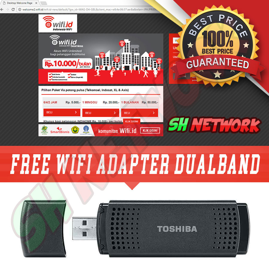 Toshiba WLM20U2 Dual Band 802.11AC 2.4Ghz 5Ghz Usb dongle Wifi adapter