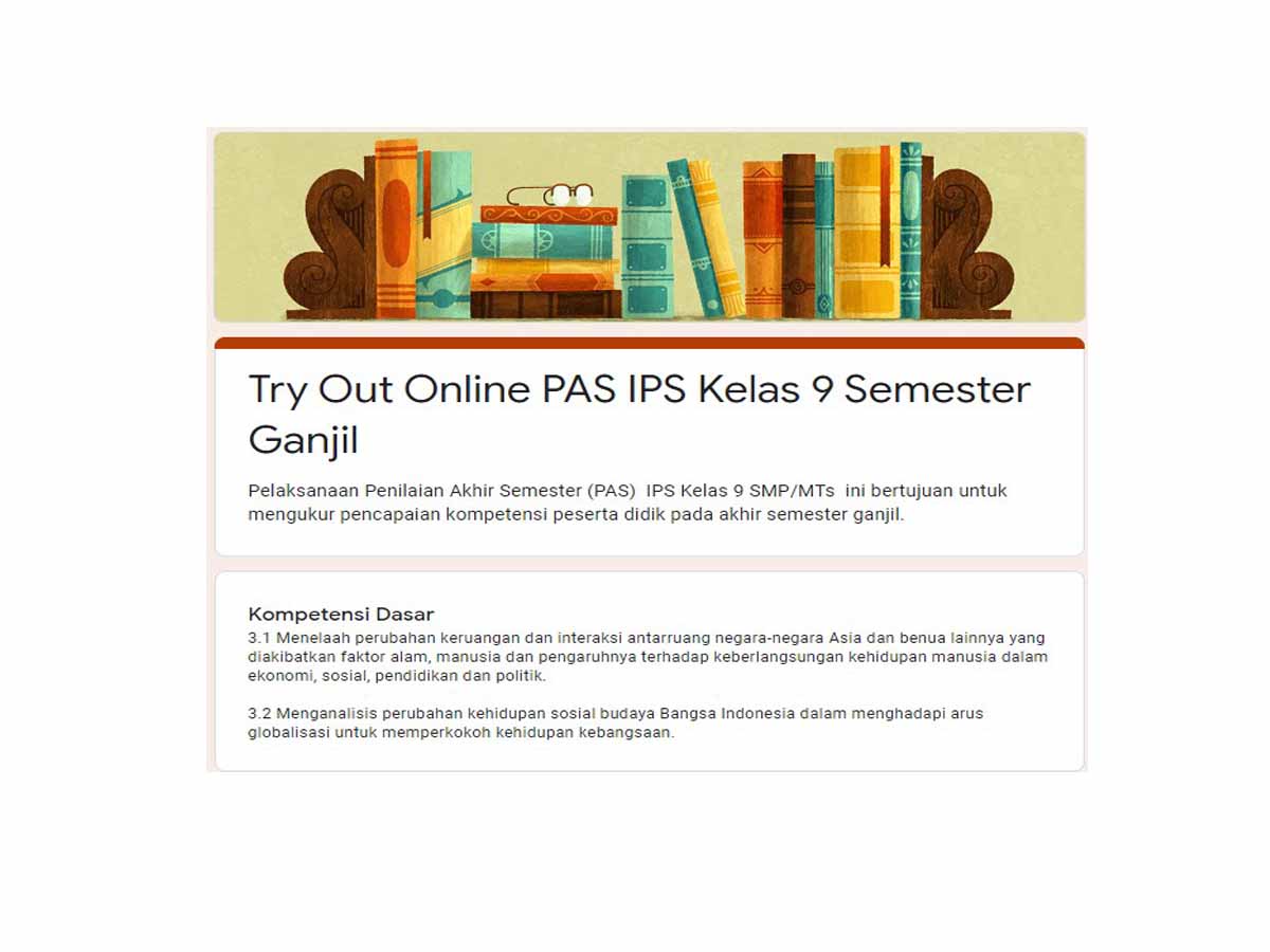 Try Out Online PAS IPS Kelas 9 Semester Ganjil