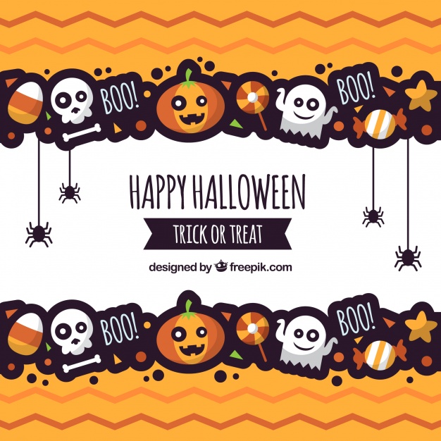 Halloween background with fun style Free Vector