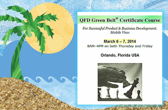 (QFD Green Belt® Course in Orlando FL)