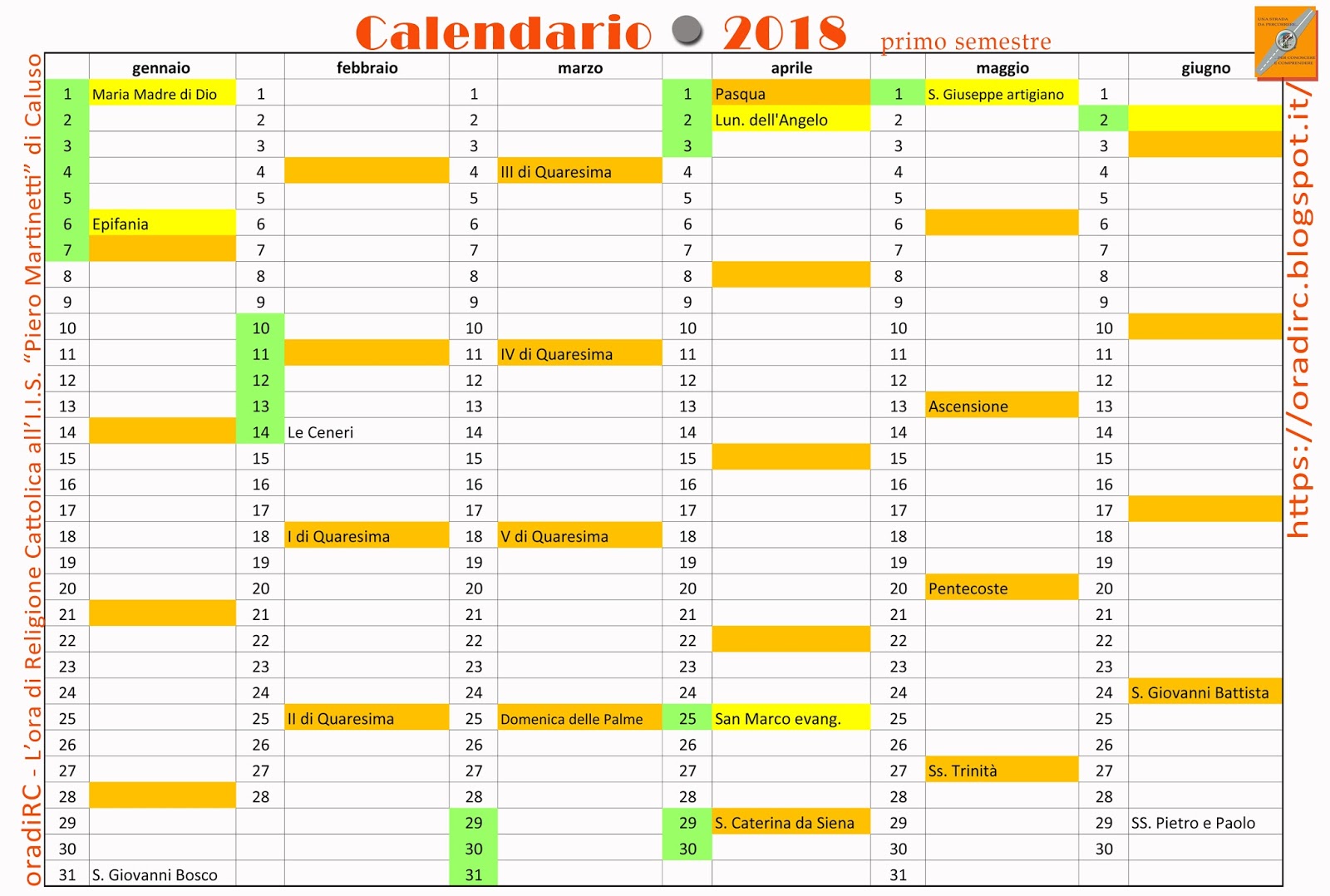 calendario 2018