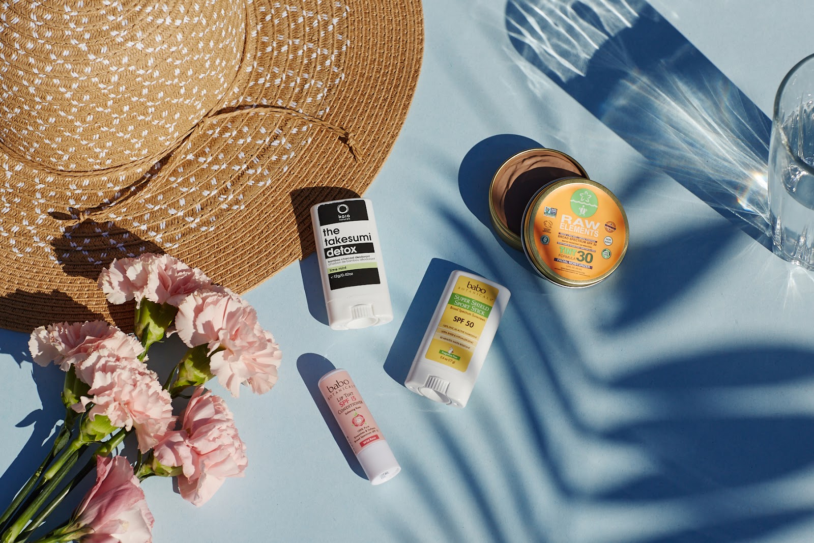 Kaia Naturals Takesumi Detox Deodorant, Babo Botanicals Lip Tint and SPF 50 Sport Stick, Raw Elements SPF 30 Tint Kaia Naturals Takesumi Detox Deodorant, Babo Botanicals Lip Tint and SPF 50 Sport Stick, Raw Elements SPF 30 Tint hellolindasau summer body products all natural organic nontoxic eco beauty