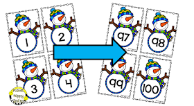 Snowman Math Stations, Winter Math Stations, Numbers to 100, Planet Happy Smiles