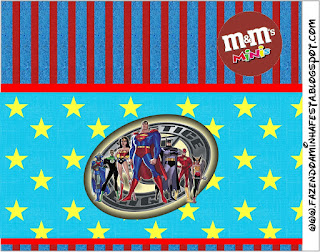 La Liga de la Justicia: Etiquetas para Candy Buffet para Imprimir Gratis. Etiqueta M&M de La Liga de la Justicia para imprimir gratis.