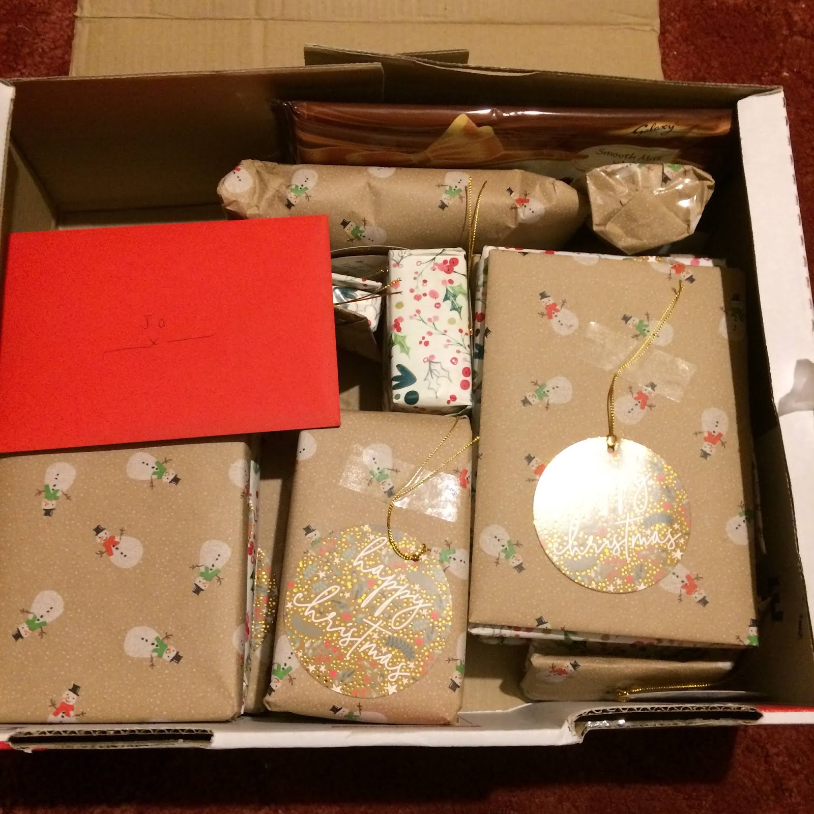 A parcel box full of presents