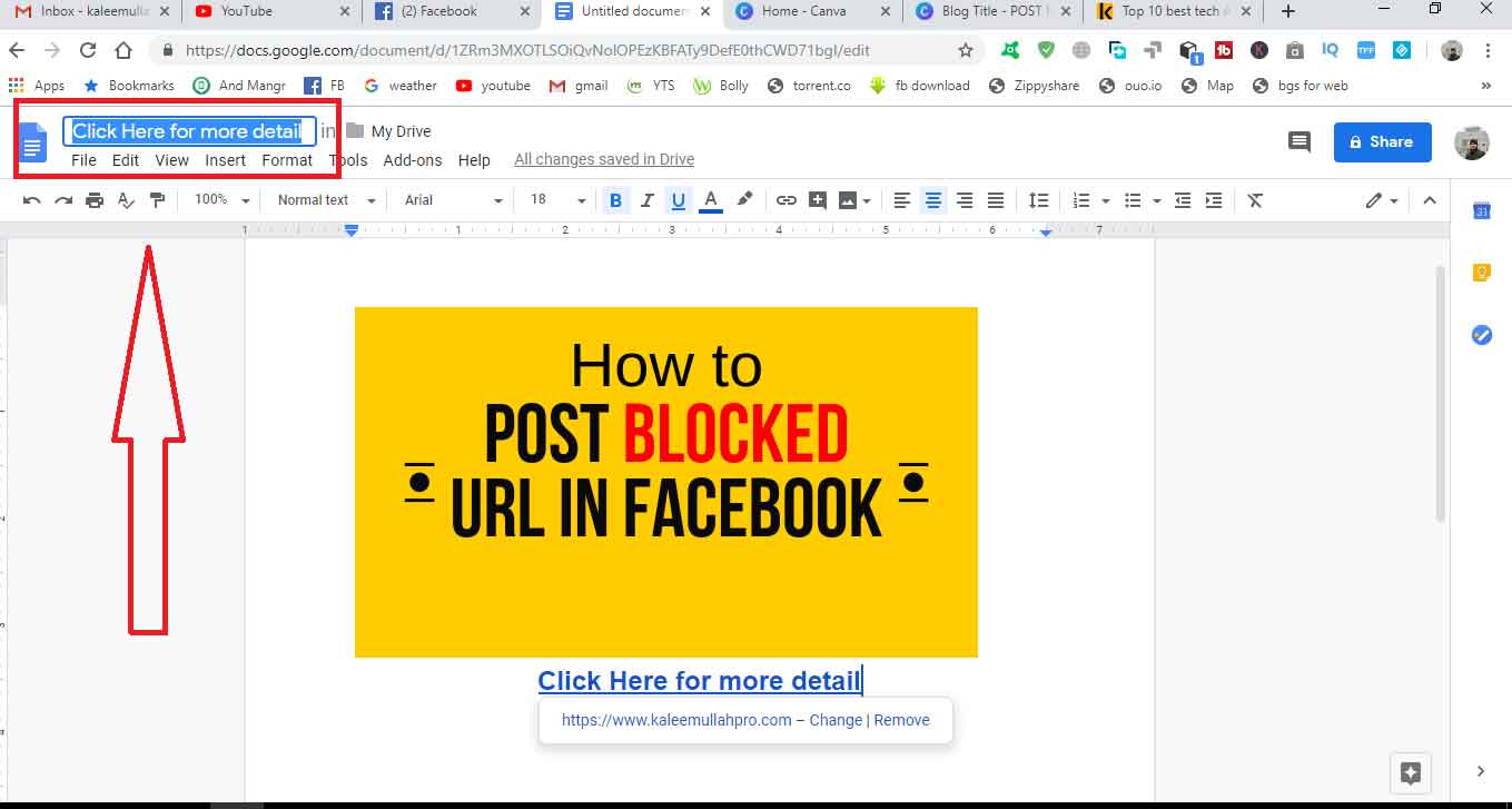 How to post, share or send a blocked URL on Facebook with pictures