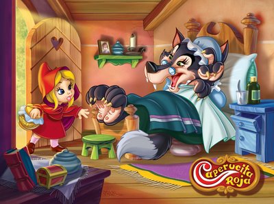 CAPERUCITA ROJA EN CASA DE LA ABUELITA Caperucita Roja ingresando a la casa de su abuelita
