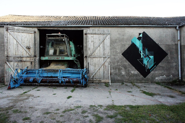 Abstract Street Art Mural By Seikon In Parchowo, Poland - Landscape