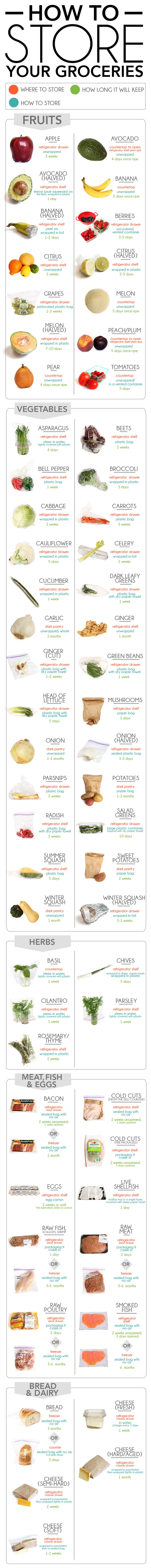 How to Store Your Groceries #infographic