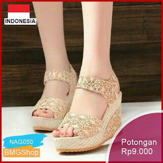 NAG050 Wedges Brukat On29 Cream Murah Bmgshop