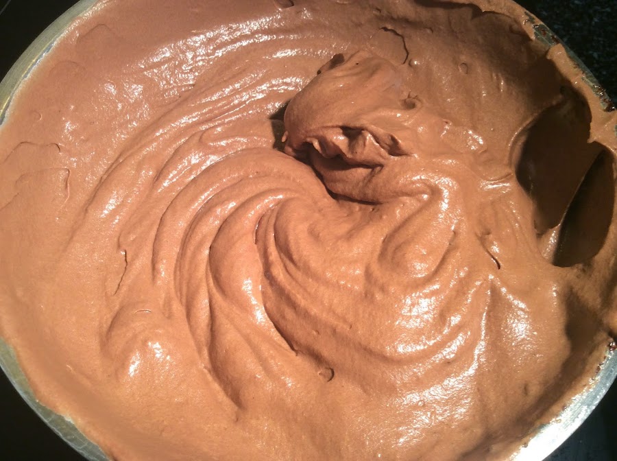 Mezcla de mousse de chocolate lista para repartir