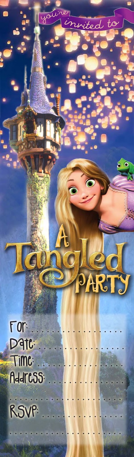 Free Printable Tangled Party Invitations