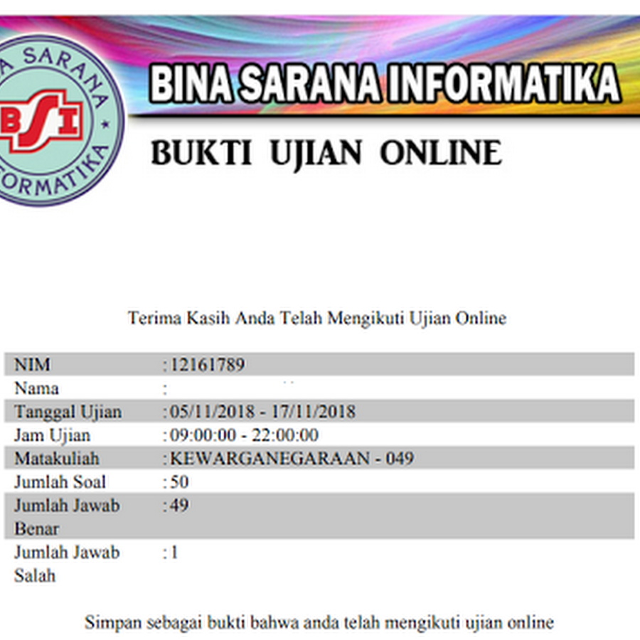 Soal Uts C Bsi Semester 1