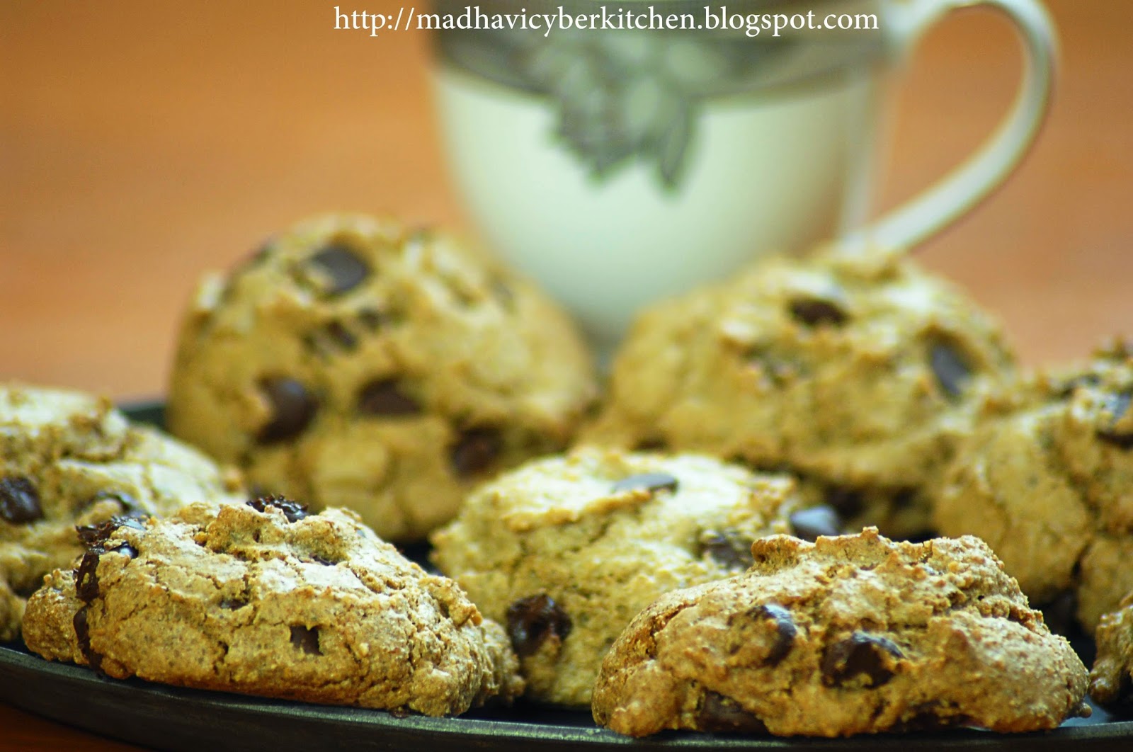 Madhavi's Cyber Kitchen Rye flour Chocolate Chip Cookies