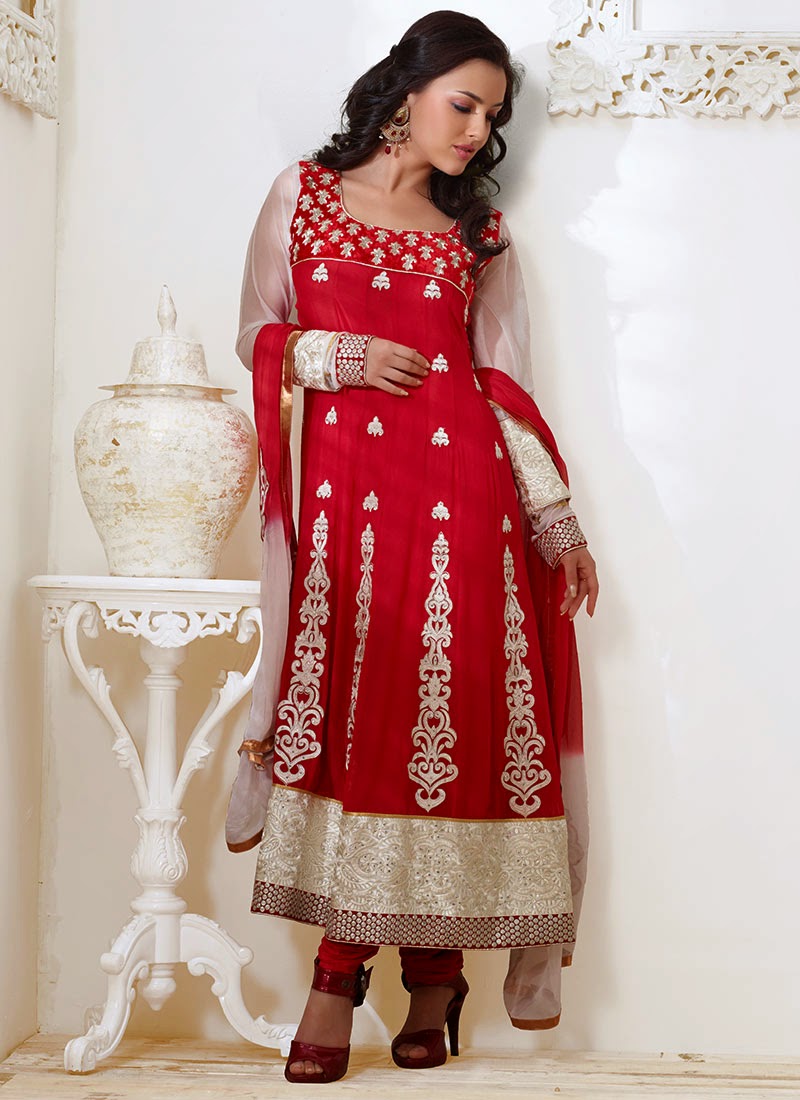 Colorful and Fancy Pakistani and indian Net Frocks Fashion 2014-2015 | Embroidered Stiched