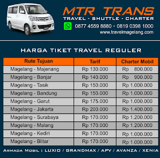Harga Travel Magelang Bandung