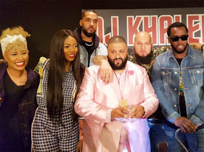 Tiwa Savage pictured with P. Diddy, DJ Khaled, others
