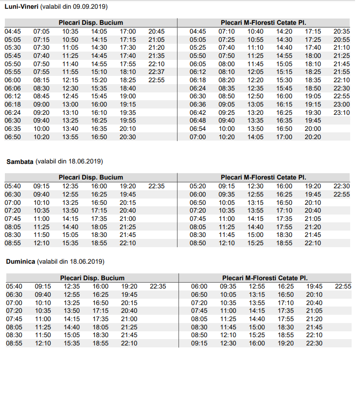 Orar autobuz M21 Cluj Napoca Floresti