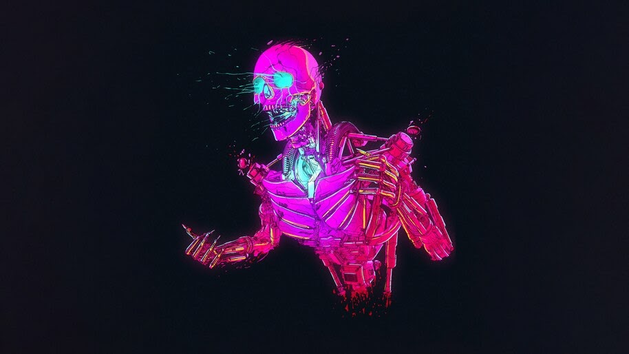 Robot, Skeleton, Sci-Fi, Digital Art, 4K, #4.2019