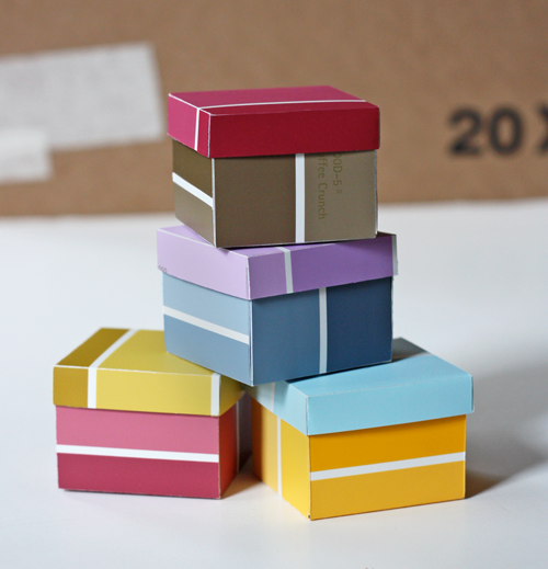 boxes from paint swatches