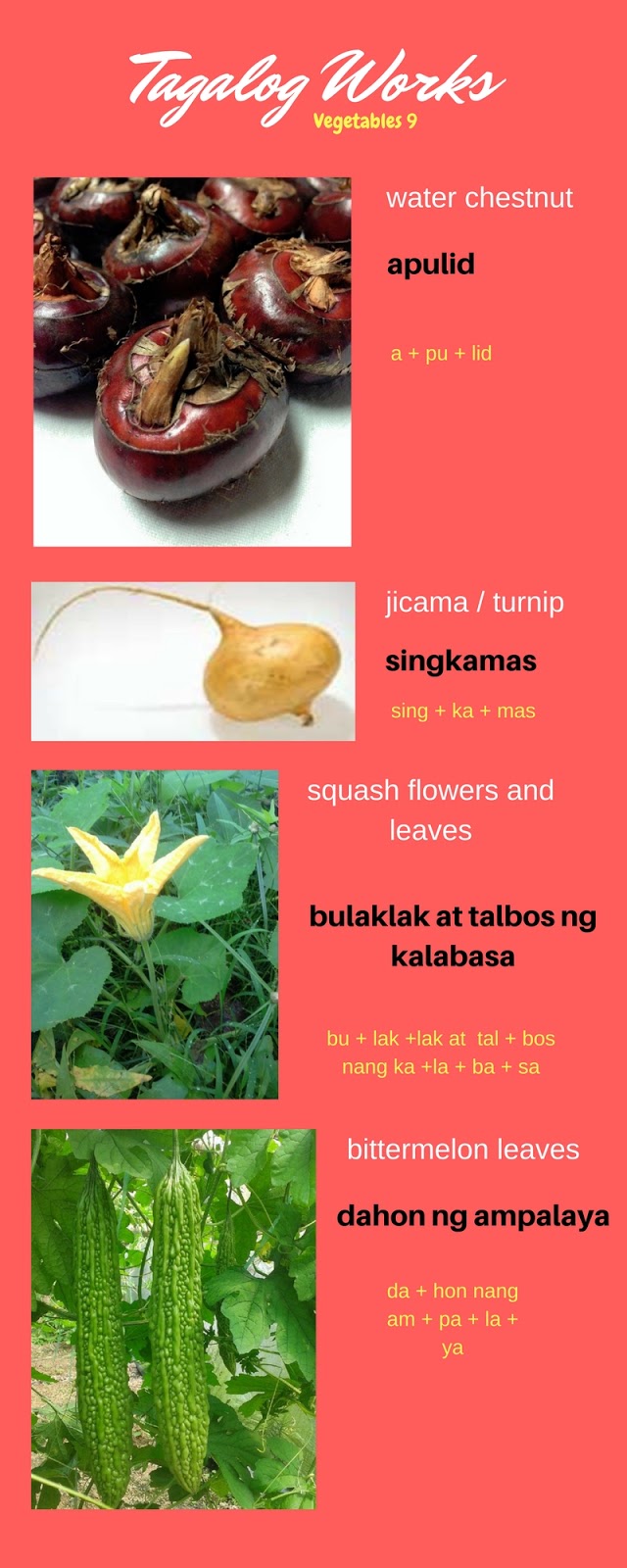 Vegetables 1 9 in Tagalog